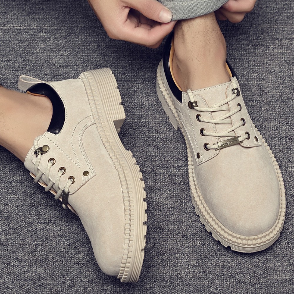 Autumn Men's Big Toe Leather Shoes Trend Low-Cut Casual Boots